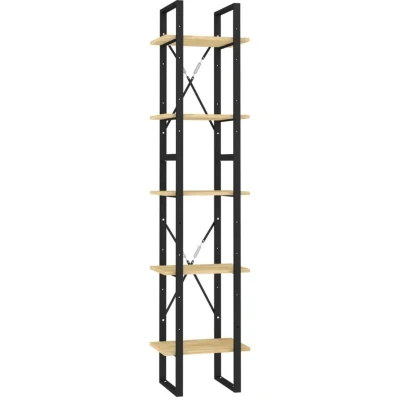 Image of vidaXL 5 Tier Book Cabinet 40x30x175 cm Pinewood
