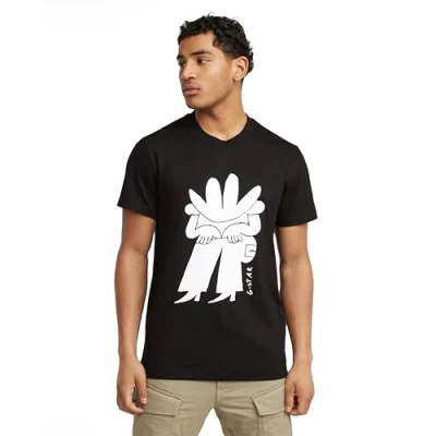 Image of G Star Men&#039;s Boots Illustration T Shirt, black (dk D25687 C336 6484), XXL