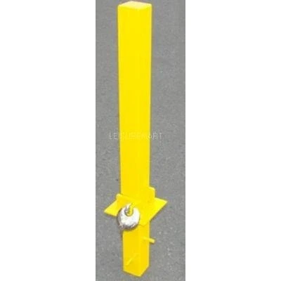 Image of Security parking post, fold down heavy duty with padlock, part no; LMX1088