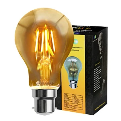 Image of Long Life Lamp Company Retro Vintage LED 4w Edison Style Filament Bulb Smoked Gold Glass A60 B22 Bayonet