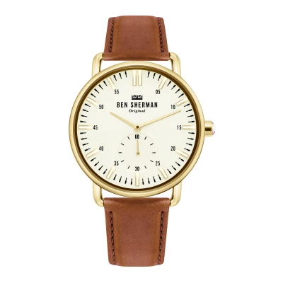 Image of Ben Sherman Mens Analogue Classic Quartz Watch with Leather Strap WB033TG
