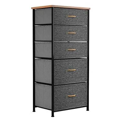 Image of YITAHOME Chest of Drawers, 5 Drawer Storage Organizer Unit for Bedroom Living Room Closet, Sturdy Steel Frame, Easy Pull Fabric Bins &amp; Wooden Top, Dresser