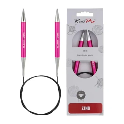Image of KnitPro KP47138 Zing: Knitting Pins: Circular: Fixed: 80cm x 10.00mm, Aluminium, Multi Colour, 10mm