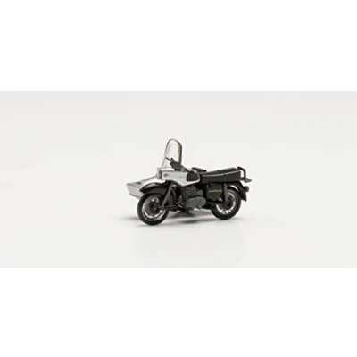 Image of Herpa 053433 006 Motorcycle Bicycle MZ 250 with Side Car Silver/Black in Miniature for Crafts, Collecting and as a Gift