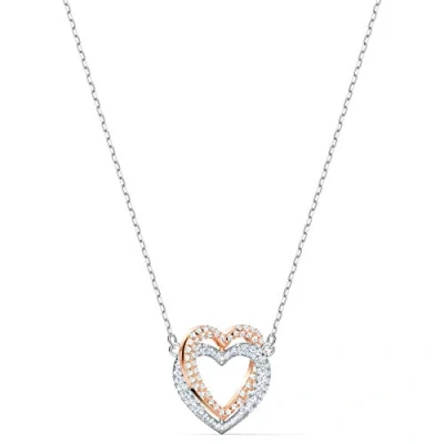 Image of Swarovski Infinity necklace, Heart, White, Mixed metal finish