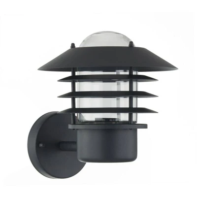 Image of Lindby outdoor wall light Belmiro, iron, 23.5cm, E27, black