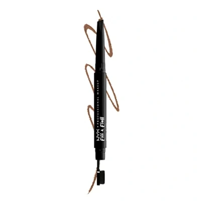 Image of NYX Professional Makeup, Fill &amp; Fluff Eyebrow Pomade Pencil, Creamy Formula, Precise Tip, Paddle Brush for Blending, Taupe