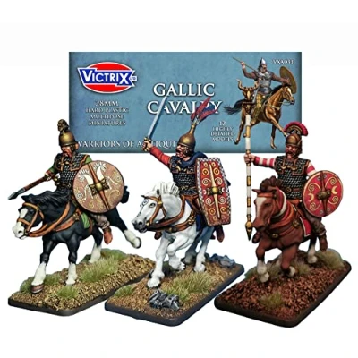 Image of VICTRIX Ancient Gallic Cavalry 12 Figures 28mm Plastic Miniatures Warriors of Antiquity