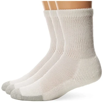 Image of Thorlos Unisex Tx Max Cushion Padded Crew Tennis Socks, White (3 Pairs), M UK