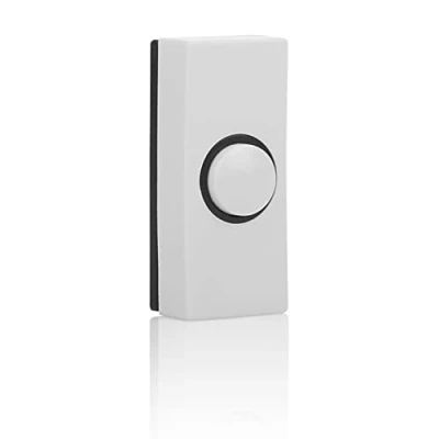 Image of Byron DBW 22013 Universal Doorbell Button, White, Backlit, Bi Wire Installation
