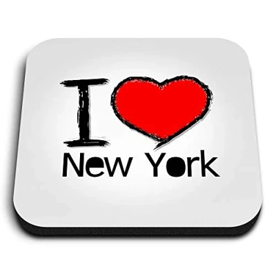 Image of 1 x Square MDF Fridge Magnet I Love New York NYC America USA 7752