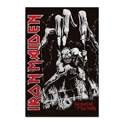 Image of Grupo Erik Iron Maiden Number Of The Beast Poster 36 x 24 inches / 91.5 61 cm Shipped Rolled Up Cool Posters Art &amp; Prints Wall
