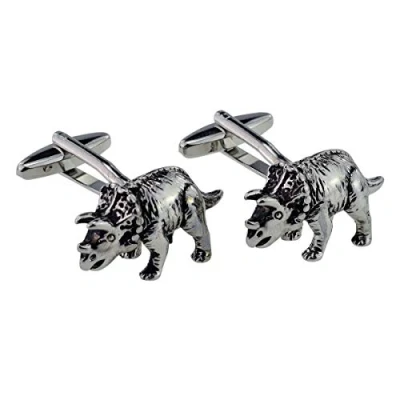 Image of GTR Prestige Giftware Triceratops Dinosaur 3D Design Cufflinks Presented in a Cufflink Box X2AJ624