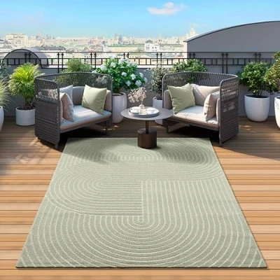 Image of Mia&#039;s Zoey Rugs, Living Room Bedroom Rug, Green, 120 x 160 cm, Polypropylene