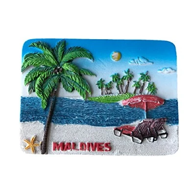 Image of 3D Maldives souvenir fridge magnet,Beach Style Home &amp; kitchen decoration refrigerator magnet