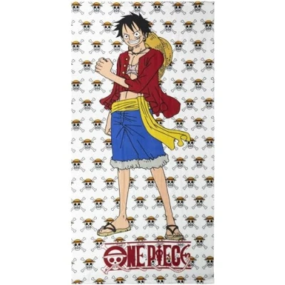 Image of CERDÁ LIFE&#039;S LITTLE MOMENTS One Piece Children&#039;s Towel Multicolour 70x140 cm Made with 100% Polyester 240 gsm Small Monkey D. Luffy Print Original Product Designed in Spain