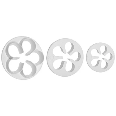 Image of PME 5 Petal Cutters, 2X Large, 3X Large and 4X Sizes, Set of 3, White