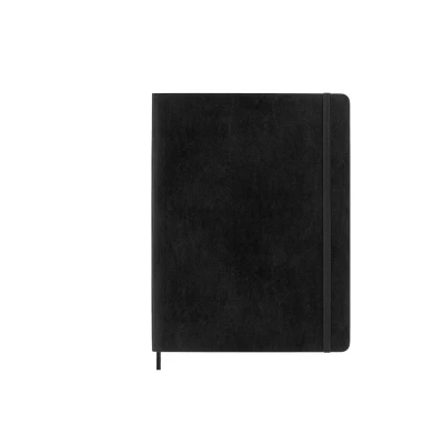 Image of Moleskine Classic Squared Paper Notebook, Soft Cover and Elastic Closure Journal, Color Black, Size Extra Large 19 x 25 , 192 Pages