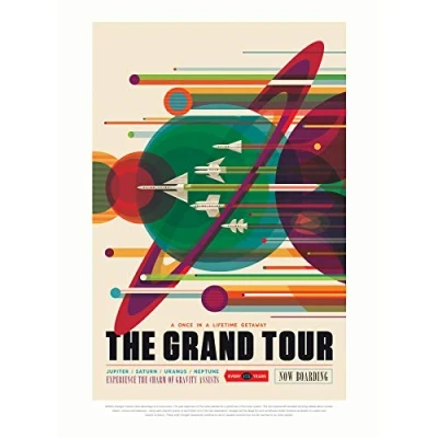 Image of Wee Blue Coo NASA Space Travel Advert Grand Tour Large Wall Art Poster Print Thick Paper 18X24 Inch