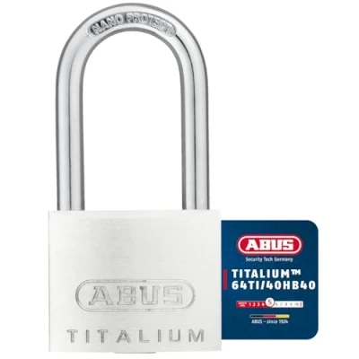 Image of ABUS 64TI/40HB40 40 x 40mm Carded Titalium Padlock with Long Shackle