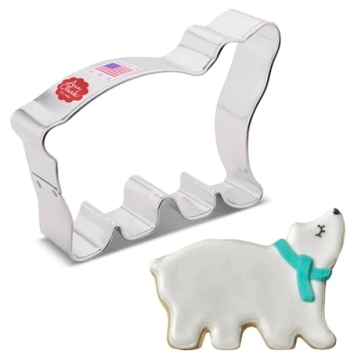 Image of Polar Bear Premium Cookie Cutter 14.61 cm, Made in USA by Ann Clark