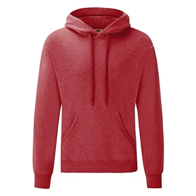 Image of Fruit of the Loom Men&#039;s Classic Hooded Sweatshirt, Heather Red, X Large