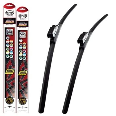 Image of Fits Mercedes C Class Models 2014 To 2022 Heyner Germany Premium Super Flat Wiper Blades Front Replacement Set 22&quot;21&quot; HSF2221TLM