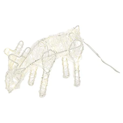 Image of URBNLIVING 20cm Acrylic Indoor Festive Christmas Light Up Reindeer Lit with 20 LEDs Xmas Decoration (Grazing)