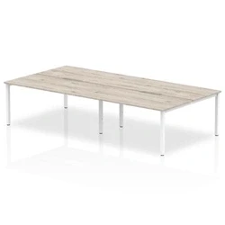 Image of Evolve Plus 1200mm B2B 4 Person Desk Grey Oak Top White Frame