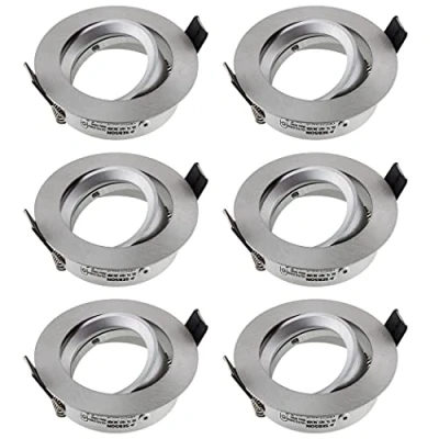 Image of Sebson recessed spotlight, swivel, silver (LED/halogen), aluminium, Silver, 6er Set 50.0 watts 230.00 volts