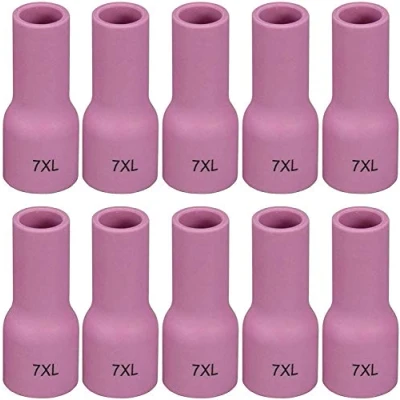 Image of RIVERWELD TIG Gas Lens Alumina Nozzle Ceramic Cup 53N61XL (#7XL D11.0 x 48mm) Fit PTA DB SR WP 9 17 18 20 25 26 Welding Torch 10pk