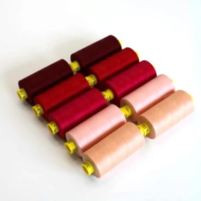 Image of Gutermann 120 All Purpose Assorted Pink and Red Set Premium Quality Polyester Thread for Sewing Crafting Machine/Hand