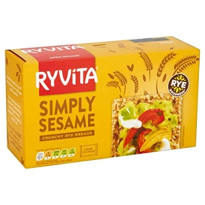 Image of Ryvita Sesame Crispbread Healthy Snack High in Fibre 16 PACKS of 250g