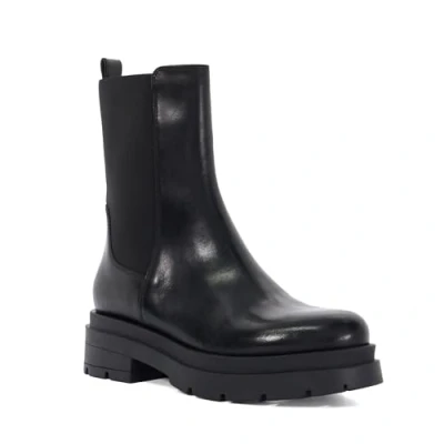 Image of Dune London Womens Ladies Palmering Leather Chunky Sole Chelsea Boots Black Size UK 8