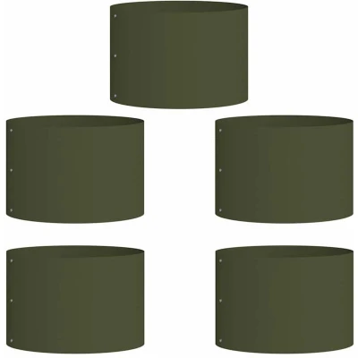 Image of vidaXL Olive green Planters Set of 5 Plastic Medium