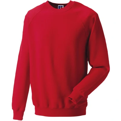 Image of Russell Athletic Mens Spotshield Raglan Sweatshirt (Classic Red) Size Small