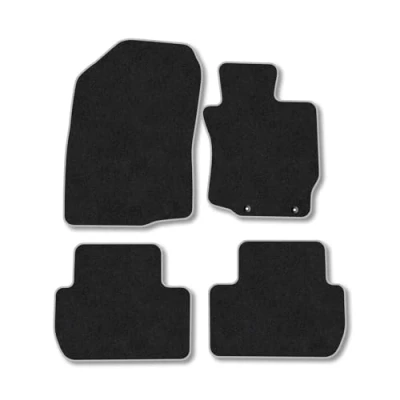 Image of Car Mats Compatible with Mitsubishi Outlander (2013 ) Tailored Fit Grey Carpet Floor Set Accessory Custom 4 Pieces Anti Slip Backing &amp; Binding Trim Edge