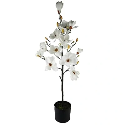 Image of Leaf Design UK Realistic Artificial Blossom Tree, 110cm White Magnolia