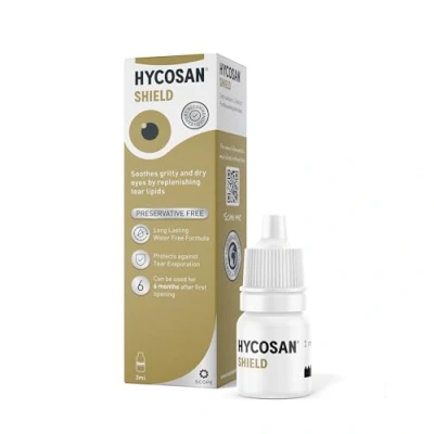 Image of Hycosan Shield Eye Drops Preservative Free Single Ingredient Formula for Management of Dry Symptoms 280 Applications 3ml