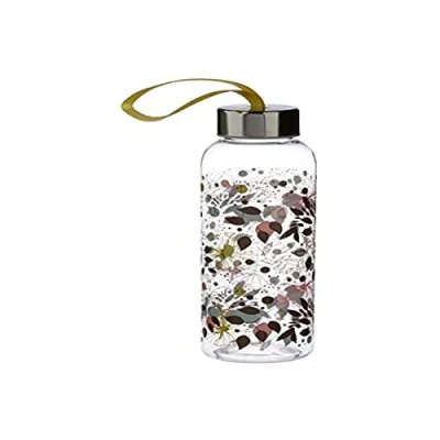 Image of Wisewood Pick of the Bunch Botanical 500ml Reusable Plastic Water Bottle with Metallic Lid