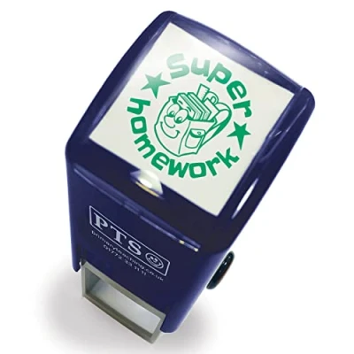 Image of Super Homework Pre Inked School Teachers Positive Feedback Marking Stamper Stamp 25mm Primary Teaching Services (Green)