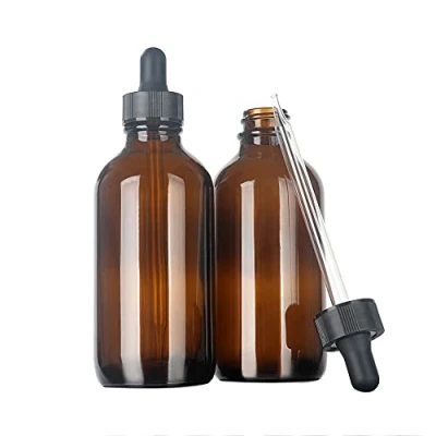 Image of Magic Season Boston Round Glass Bottles (Amber / 120 ml with Droppers 2 Pcs)