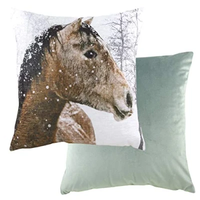 Image of Evans Lichfield Photo Horse Polyester Filled Cushion, Multi, 43 x 43cm