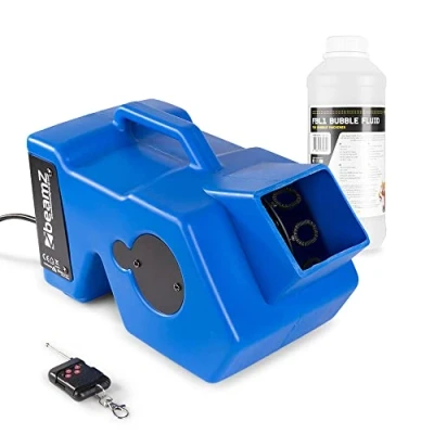 Image of Bubble Blowing Machine with Wireless Remote and Solution for Kids Garden Party