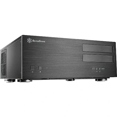 Image of SilverStone Technology SST GD08B Grandia HTPC ATX Desktop Case with High Performance and Quiet Cooling System, Black