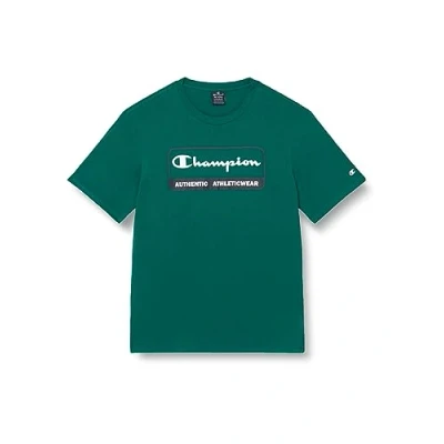 Image of Champion Men&#039;s Legacy Graphic Shop Authentic s Crewneck T Shirt, Verde Scuro, XL UK