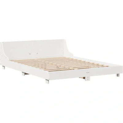 Image of vidaXL Bed Frame without Mattress White 120x200 cm Solid Wood Pine