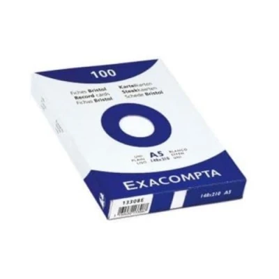 Image of Exacompta Ref 10820SE Bristol Lined Record Cards (Pack of 100) A7 in Size, 205gsm Card, Compatible with Printers Suitable for Exam Revision &amp; Notes Yellow
