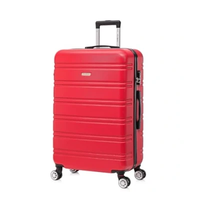 Image of Flymax 29&quot; Large Suitcases on 4 Wheels Lightweight Hard Shell Luggage Durable Check in Hold Built 3 Digit Combination Red 100L
