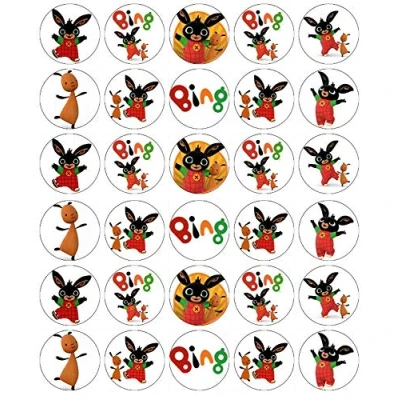 Image of 30 Bing Cupcake Toppers Edible Wafer Paper Fairy Cake Birthday Cakes